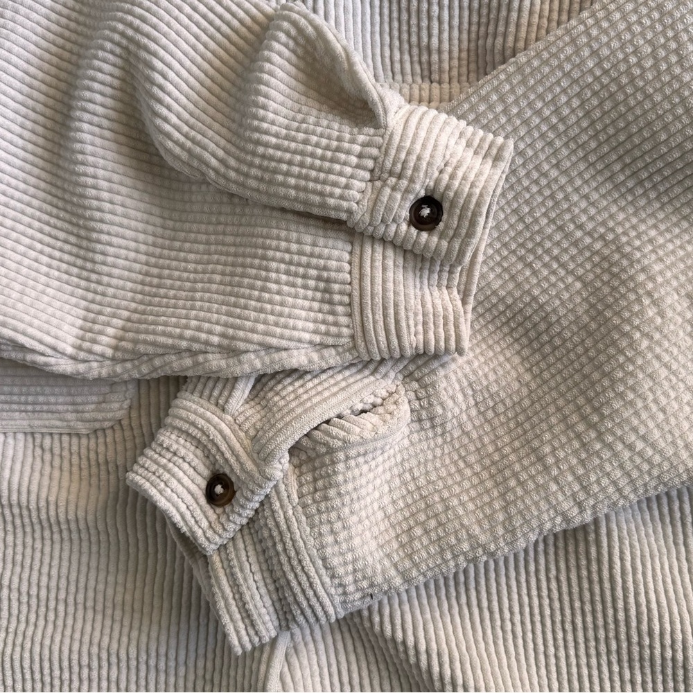 Minimalist Cream Boxy Light Jacket - Picture 5 of 6
